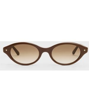 Charles & Keith Pecola Oval Sunglasses - Natural