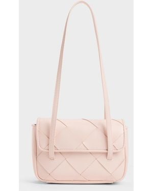Charles & Keith Maribel Woven Shoulder Bag - Pink