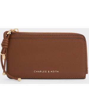 Charles & Keith Everleigh Zip-Around Card Holder - Brown