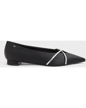 Charles & Keith Gem Crossover Ballet Flats - White