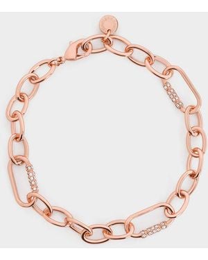 Charles & Keith Reagan Crystal Chain-link Bracelet - Metallic