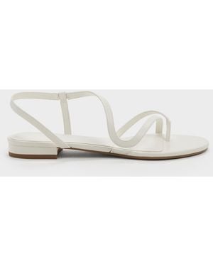 Charles & Keith Arden Wavy Toe-Ring Sandals - White