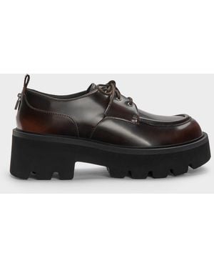 Charles & Keith Griselda Ridged-Sole Derbys - Black
