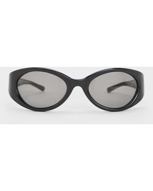 Charles & Keith Eden Oval Sports Sunglasses - Grey