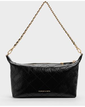Charles & Keith Duo Quilted Shoulder Bag - White