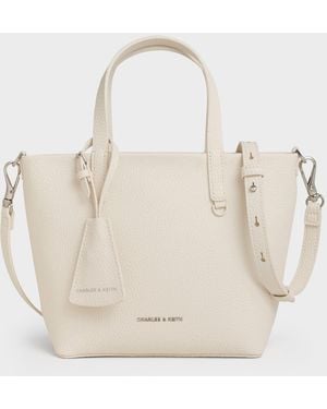Charles & Keith Mini Beryl Tote Bag - Natural