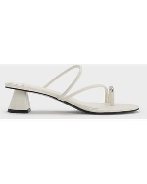 Charles & Keith Toe-Ring Strappy Heels - White