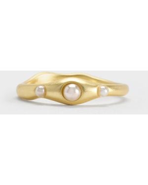 Charles & Keith Corrine Pearl Sculptural Ring - White
