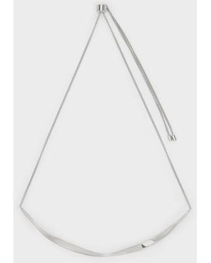 Charles & Keith Lena Twist Bar Necklace - White