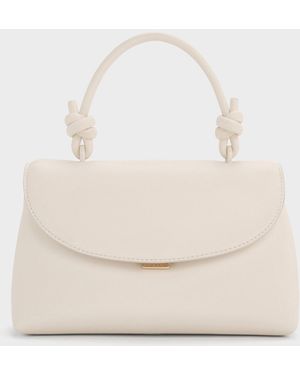 Charles & Keith Sammie Knotted-handle Two-way Backpack - Natural