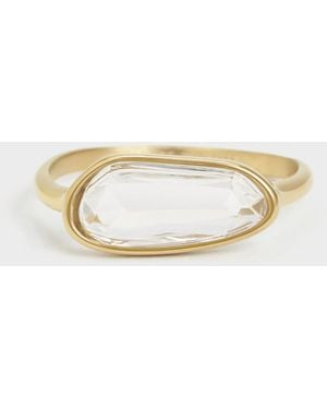 Charles & Keith Evangeline Clear Crystal Ring - White