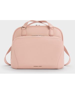 Charles & Keith Nelly Boxy Backpack - Pink