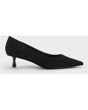 Charles & Keith Ruthie Faux Suede Kitten Heels - Black