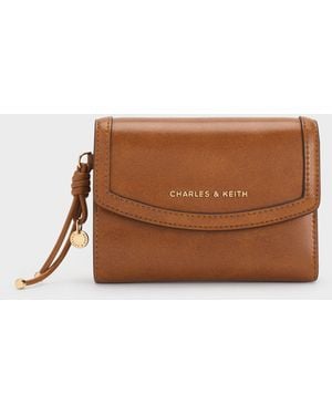 Charles & Keith Haylen Front-Flap Small Wallet - Brown