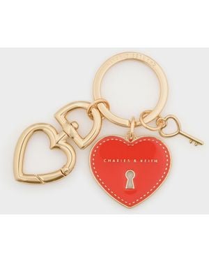 Charles & Keith Heart Lock Keychain - White