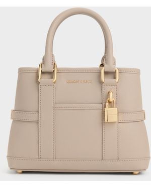 Charles & Keith Mini Scottie Tote Bag - Natural