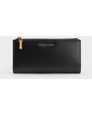 Charles & Keith Cesia Top-Zip Long Wallet - Black
