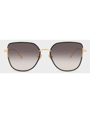 Charles & Keith Seraphina Butterfly Sunglasses - Grey