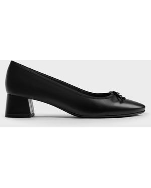 Charles & Keith Bow Ballet Court Shoes - Black
