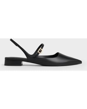 Charles & Keith Roxane Slingback Mary Jane Flats - Black
