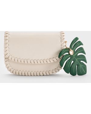 Charles & Keith Blume Braided Chain-handle Wallet - Natural