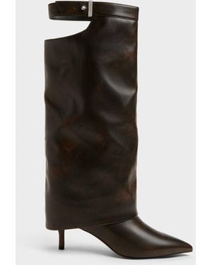 Charles & Keith Cut-Out Stiletto Knee-High Boots - Black