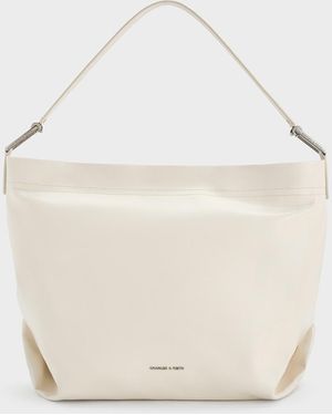 Charles & Keith Sianna Slouchy Hobo Bag - Natural