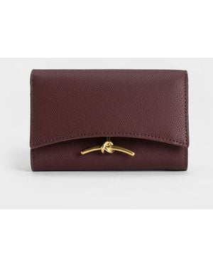 Charles & Keith Huxley Metallic-Knot Wallet - Purple