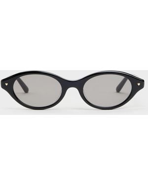 Charles & Keith Pecola Oval Sunglasses - Black