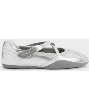Charles & Keith Mika Crossover Mary Jane Trainers - White