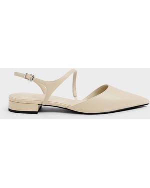 Charles & Keith Cordelia Pointed Slingback Flats - White