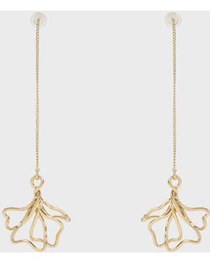Charles & Keith Fernley Flower Chain Drop Earrings - White
