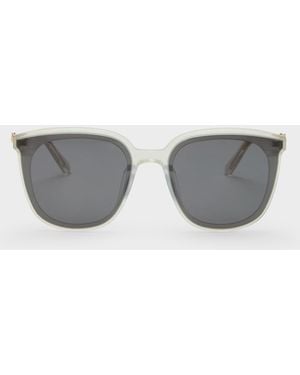 Charles & Keith Paige Bow Square Sunglasses - Gray