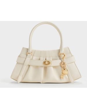 Charles & Keith Isolde Belted Ruched Crossbody Bag - Natural