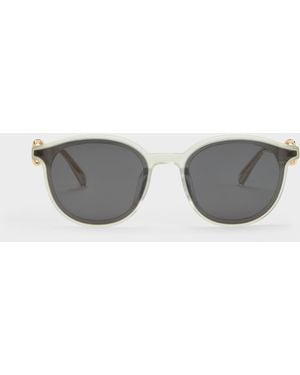 Charles & Keith Ciara Heart-Motif Sunglasses - Gray