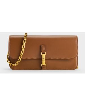 Charles & Keith Cesia Wallet On Chain - Brown
