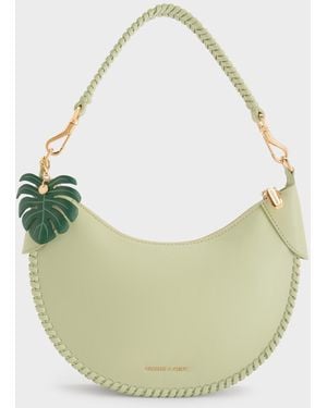 Charles & Keith Blume Braided Curved Hobo Bag - Blue