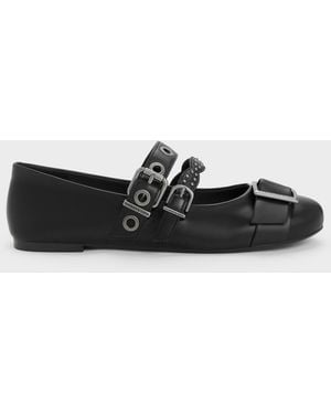 Charles & Keith Aether Grommet Studded Mary Jane Flats - White