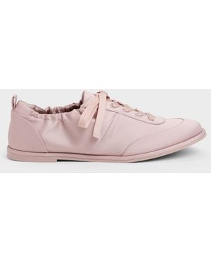Charles & Keith Satin Ruched Trainers - Pink
