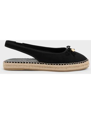 Charles & Keith Faux Suede Bow Slingback Espadrilles - Multicolor