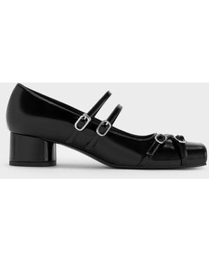 Charles & Keith Janis Double-Strap Mary Jane Pumps - Black