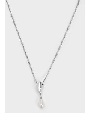 Charles & Keith Corrine Teardrop Pearl Necklace - White