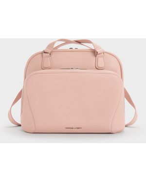 Charles & Keith Nelly Boxy Backpack - Pink
