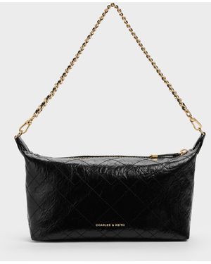 Charles & Keith Duo Quilted Shoulder Bag - White