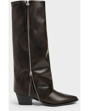 Charles & Keith Aether Tassel-Zip Knee-High Boots - Black