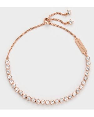 Charles & Keith Paige Crystal Tennis Bracelet - White