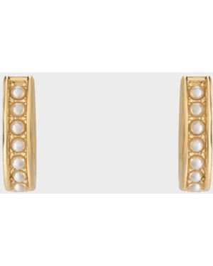 Charles & Keith Maeve Pearl Hoop Earrings - White