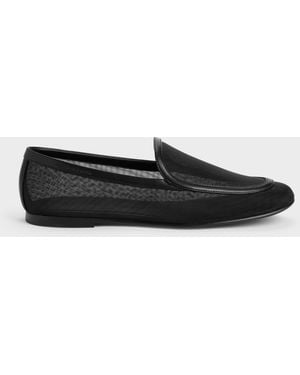 Charles & Keith Mackie Mesh Loafers - Black