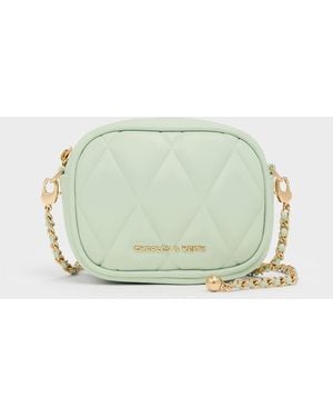 Charles & Keith Arwen Quilted Mini Bag - Green