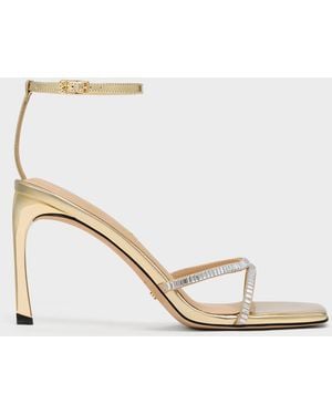 Charles & Keith Jaylene Gem Stiletto Sandals - Natural